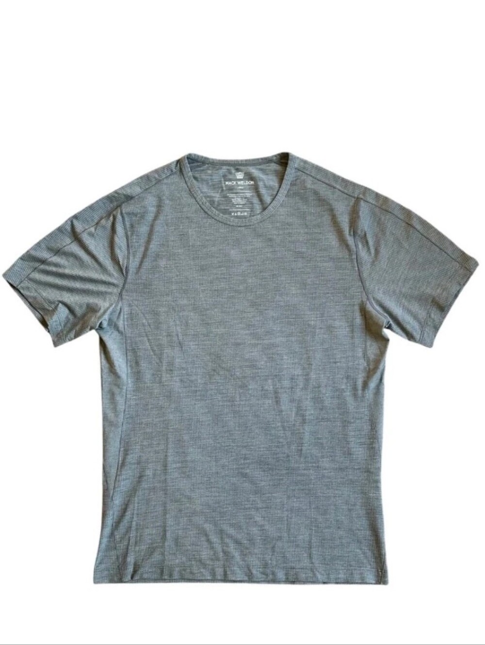 Mack Weldon Waffle Performance Shirt Mens Size Medium Athletic Heathered Gray